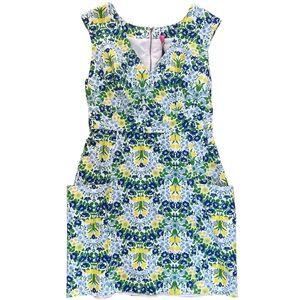 Anthropologie Tracy Reese Floral Patch Pocket Plunge Neck Floral Spring Dress